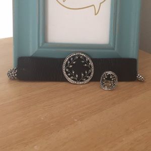 Lucky Brand Leather Bracelet & Ring Set